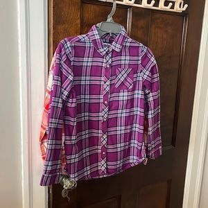 Set of 3 lands end girls flannel shirts